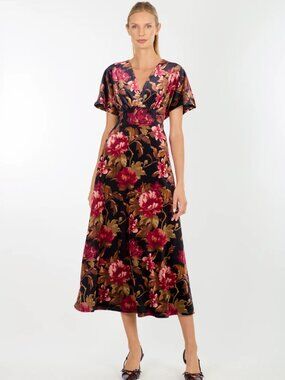 SUPER NATURAL BY SECRET MISSION Lacey Dress - Velvet in Night Floral S NWT $395